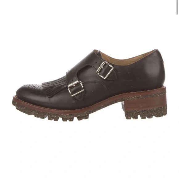 The Office of Angela Scott - Brown Double Monk Strap Loafers - 39.5 - Picture 1 of 4